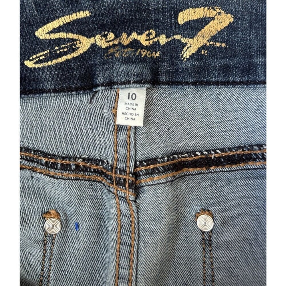 Seven 7 Tummyless High Rise Skinny Jeans Women’s Size 10 Stretch Blue Denim - Picture 9 of 11